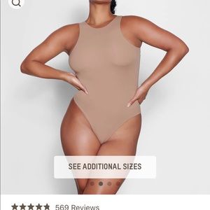 Skims Fits Everybody High Neck Bodysuit. Size XL. Ochre.